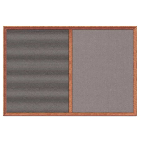 United Visual Products Enclosed Corkboard, 1 Door, 60"x36", 4" Fra, UV3424-BRONZE-BUFF UV3424-BRONZE-BUFF